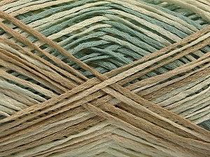 Fettuccia Fine Mint Green Cream Beige Self-striping