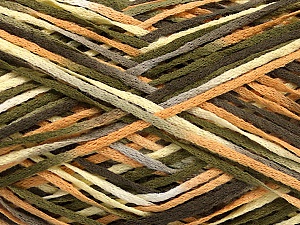 Fettuccia Fine Sarı Haki Koyu Kahverengi Krem Self-striping