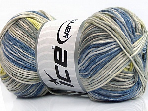 Baby Cotton Print Sarı Gri Tonları Krem Mavi