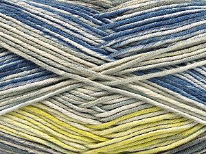 Baby Cotton Print Sarı Gri Tonları Krem Mavi