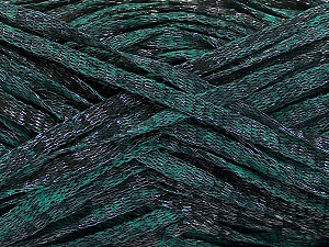 Viscose Shine Bulky Black, Emerald Green