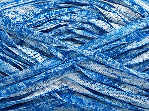 Viscose Shine Bulky Blue, White