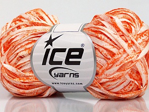 Viscose Shine Bulky Orange, White