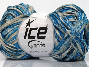 Viscose Shine Bulky Blue, Beige
