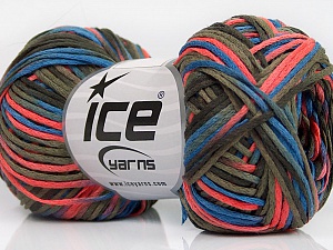 Fettuccia Fine Dark Khaki, Salmon, Blue,