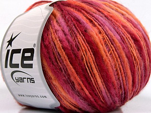 Flamme Wool Light Orange, Red, Fuchsia