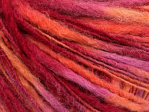 Flamme Wool Light Orange, Red, Fuchsia