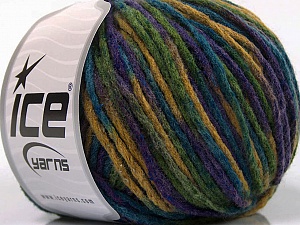 Wool Worsted Color Purple, Blue, Green Shades