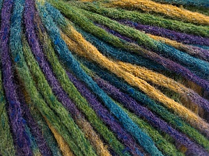 Wool Worsted Color Purple, Blue, Green Shades