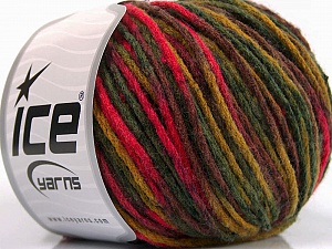 Wool Worsted Color Green Shades, Brown, Fuchsia