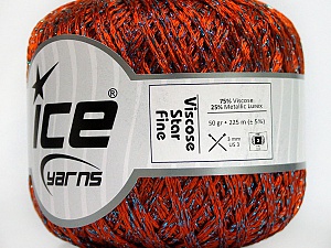 Viscose Star Fine Dark Orange, Blue