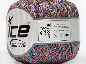 Viscose Star Fine Pink, Lilac, Blue, Gold