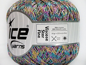 Viscose Star Fine Turquoise, Pink, Gold, Beige