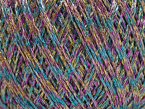 Viscose Star Fine Turquoise, Pink, Gold, Beige