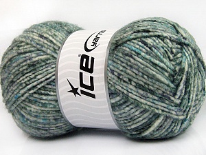 Wool Melange Beyaz Turkuaz Gri Tonları