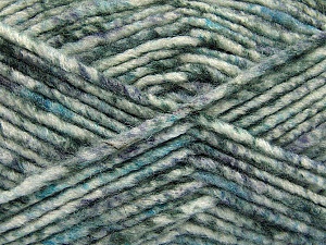Wool Melange Beyaz Turkuaz Gri Tonları
