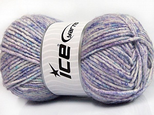 Wool Melange Beyaz Turkuaz Leylak Tonları