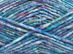 Wool Melange Turkuaz Tonları Pembe Leylak