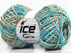 Sale Self-Striping Turquoise, Beige, White
