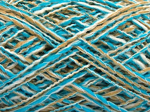 Sale Self-Striping Turquoise, Beige, White
