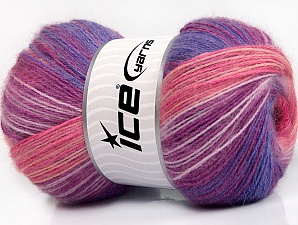 Angora Batik Sarı Beyaz Mor Pembe tonları Leylak Tonları