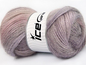 Mohair Pastel Lilac Shades, Grey, Pink