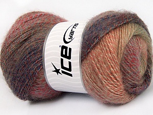 Mohair Pastel Maroon, Brown, Red, Khaki