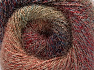 Mohair Pastel Maroon, Brown, Red, Khaki
