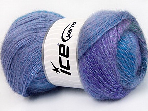 Mohair Pastel Lilac, Purple, Blue Shades, Green