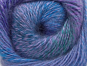 Mohair Pastel Lilac, Purple, Blue Shades, Green