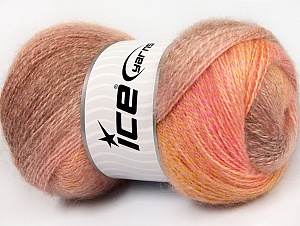 Mohair Pastel Camel, Salmon, Pink, Gold
