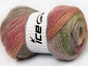 Mohair Pastel Camel, Green Shades, Pink, Fuchsia