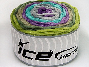 Cakes Chenille Turkuaz Leylak Açık Gri Haki Yeşil