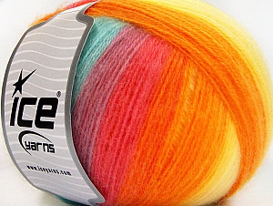 Angora Design Yellow, Green, Turquoise, Lilac, Salmon, Orange