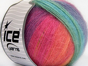 Angora Design Sarı Turkuaz Mor Pembe Yeşil Tonları
