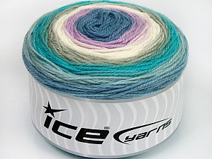 Cakes Wool DK Blue Shades, Turquoise, Khaki, Cream, Lilac
