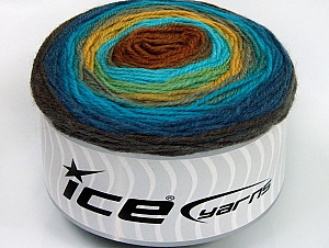 Cakes Wool DK Turkuaz Altın Bakır Mavi Tonları