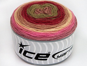 Cakes Wool DK Pink Shades, Red, Yellow, Rose Pink