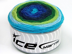 Cakes Wool DK Turquoise, Green Shades, Blue Shades