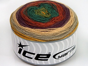 Cakes Wool DK Mor Yeşil Tonları Kahverengi Tonları Bej