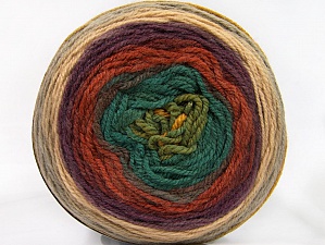 Cakes Wool DK Mor Yeşil Tonları Kahverengi Tonları Bej