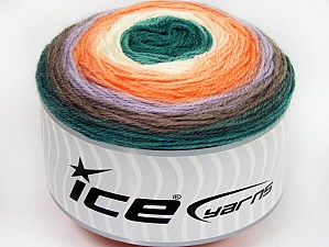 Cakes Wool DK Teal, Lilac, Orange Shades, White