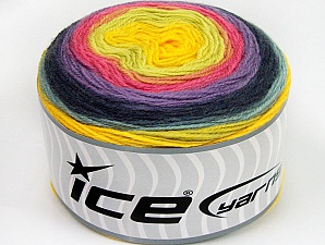 Cakes Wool DK Yellow, Light Green, Pink, Lilac, Navy