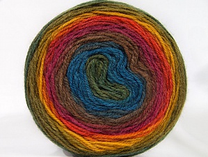 Cakes Wool DK Green Shades, Orange, Fuchsia, Brown, Turquoise