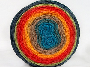 Cakes Wool DK Blue Shades, Green, Orange, Camel, Turquoise