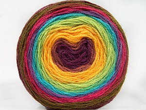 Cakes Wool DK Sarı Turkuaz Maron Leylak Yeşil Tonları