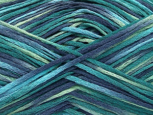 Fettuccia Fine Turquoise, Green, Navy