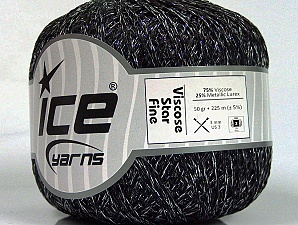 Viscose Star Fine Gümüş Siyah