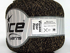 Viscose Star Fine Altın Siyah