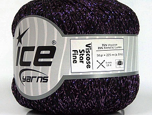 Viscose Star Fine Leylak Siyah